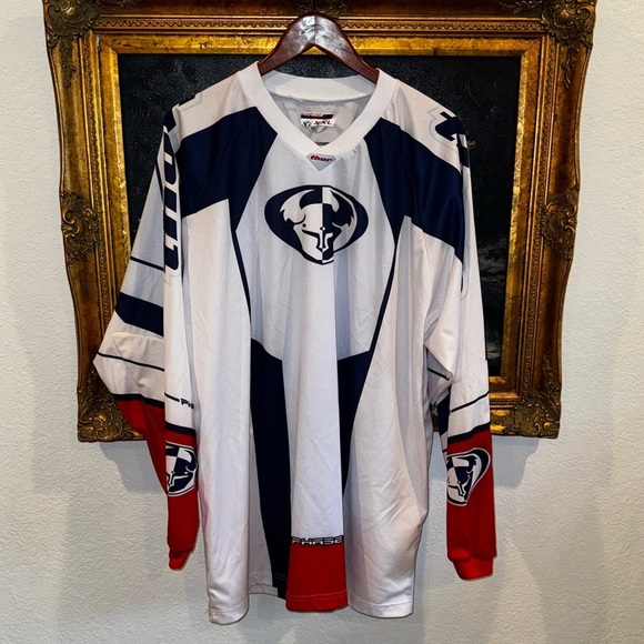PHASE Thor Vneck White Red Navy Men’s Racing Riding Long Sleeve Shirt XXL - Picture 1 of 4